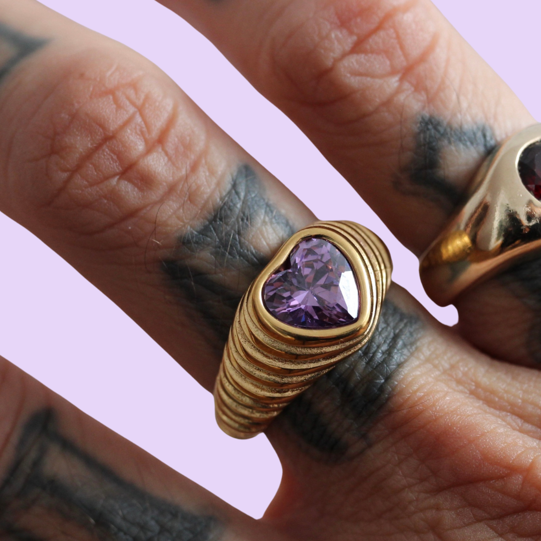 Rippled Heart Ring