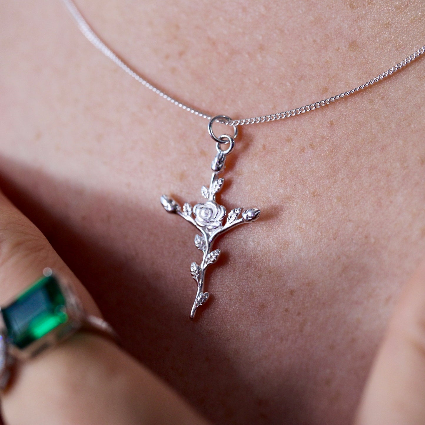 Rose Cross Pendant