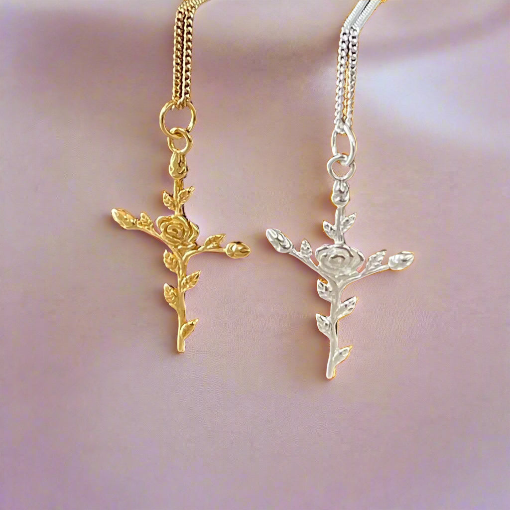 Rose Cross Pendant